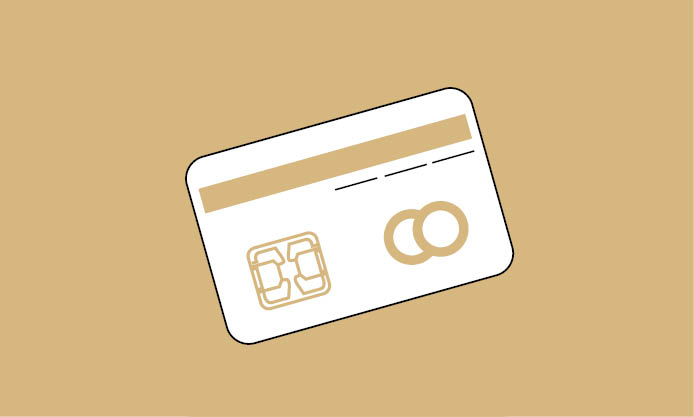 Kachel mit Piktogramm einer Kreditkarte oder EC-Kart